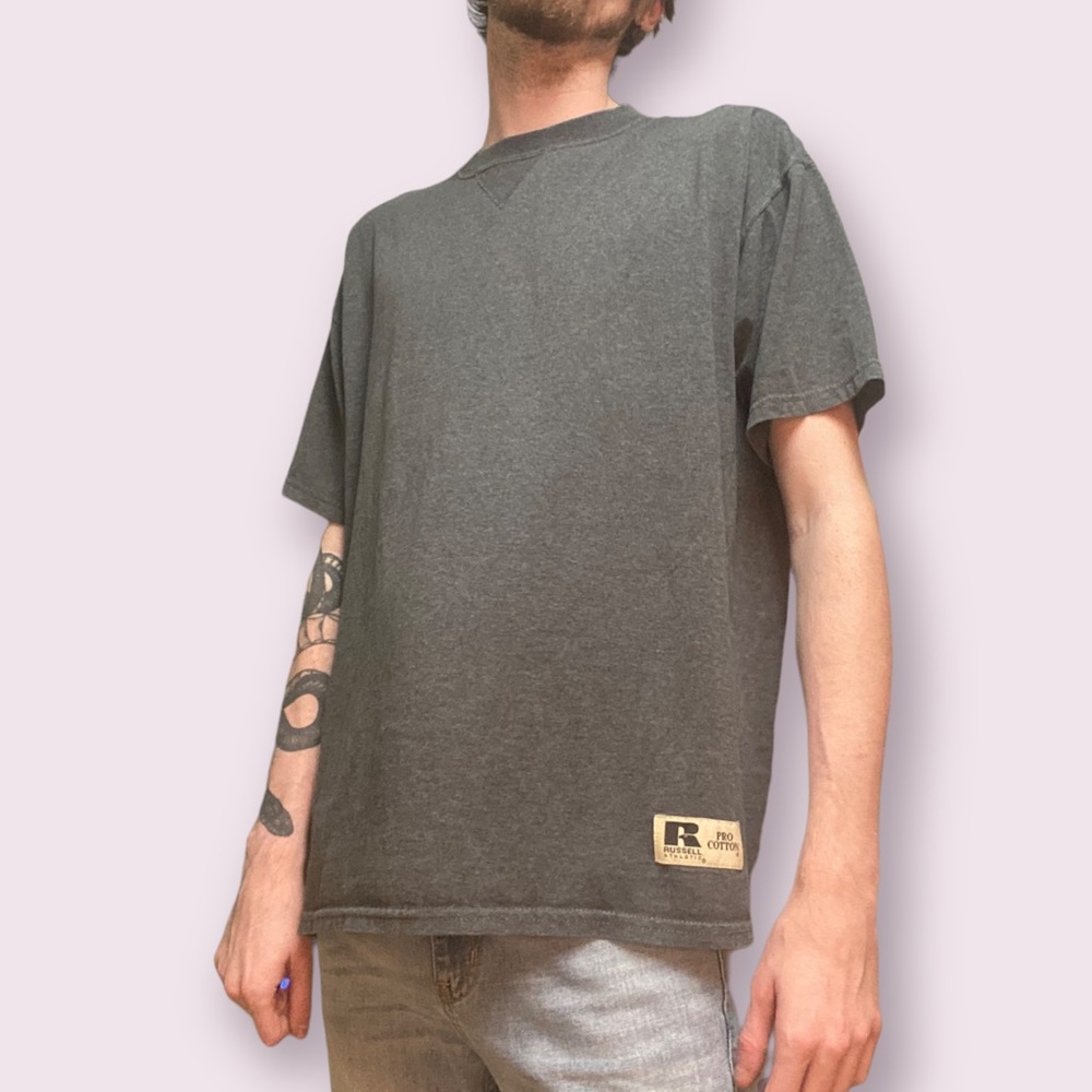 Vintage 90s Russell Athletic Pro Cotton dark grey tee